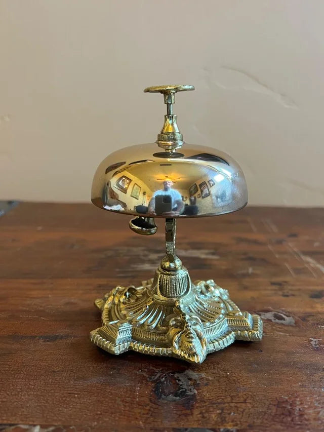 Vintage Brass Hotel Front Desk Bell 1880's