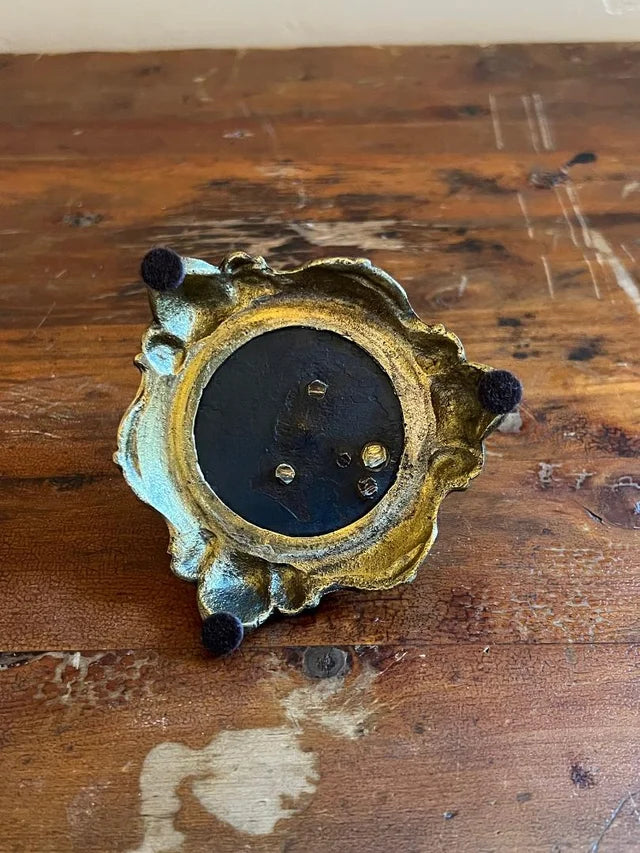 Vintage Brass Hotel Front Desk Bell with Faceted Garnet Stone 1880's