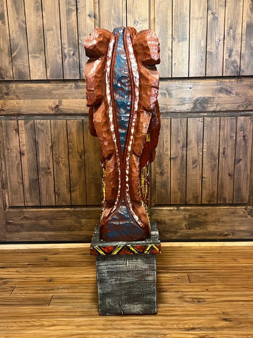 Vintage Ralph Gallagher Rare Red Coat 4 ft Cigar Store Indian Statue