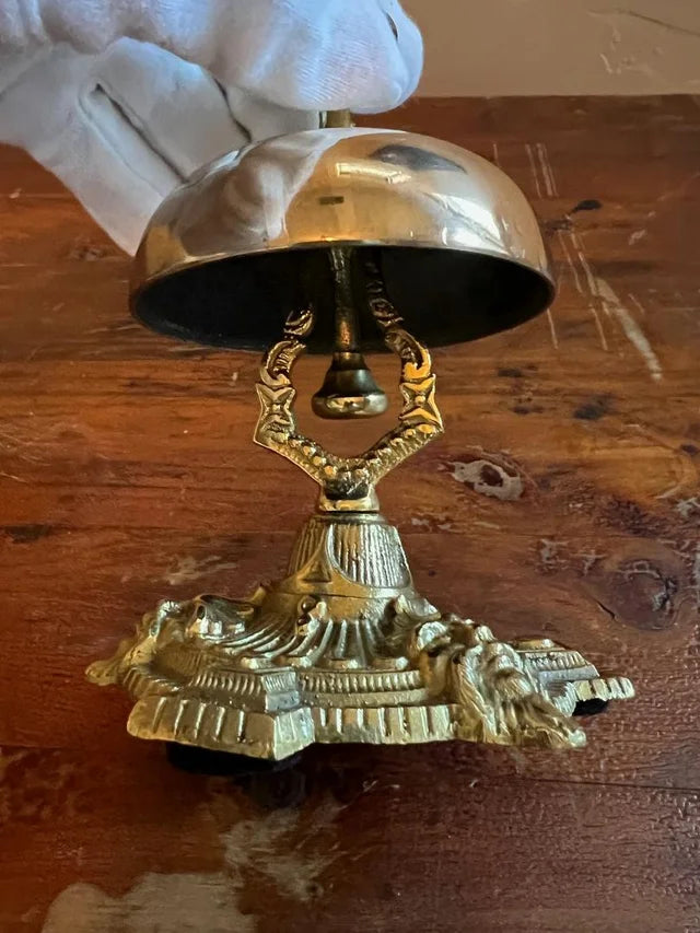 Vintage Brass Hotel Front Desk Bell 1880's