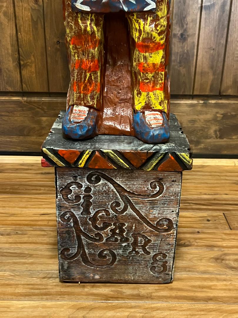 Vintage Ralph Gallagher Rare Red Coat 4 ft Cigar Store Indian Statue