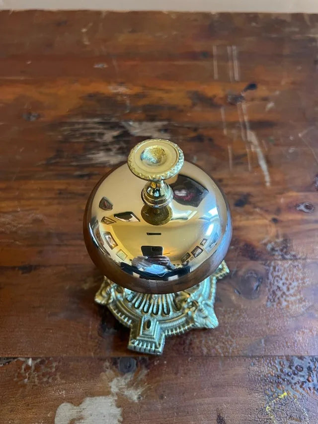 Vintage Brass Hotel Front Desk Bell 1880's