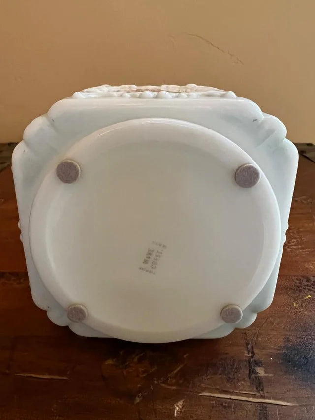 Antique Victorian C.F. Monroe Wavecrest Cigars Humidor Large Glass Jar Box