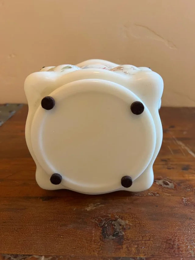 Antique Victorian C.F. Monroe Wavecrest Tobacco Humidor Large Glass Jar Box