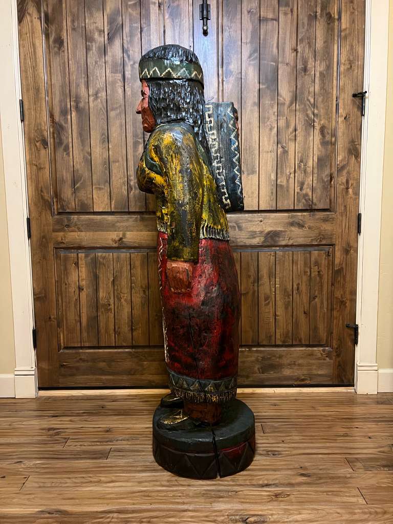 Vintage Ralph Gallagher 5’ 6” Tall Maiden with Papoose Wood Carving