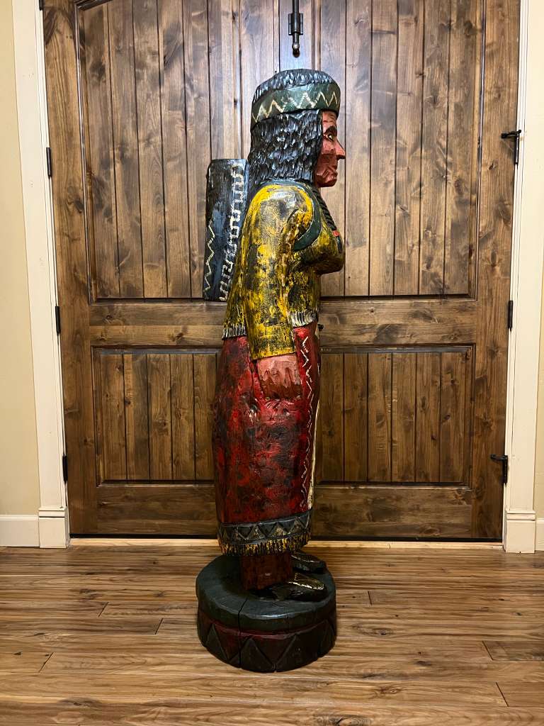 Vintage Ralph Gallagher 5’ 6” Tall Maiden with Papoose Wood Carving