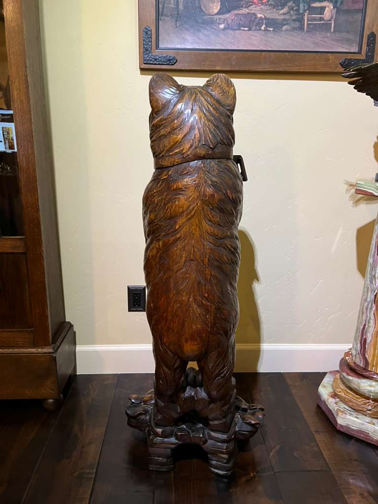 Carved Wood 19th Century Swiss Black Forest 4 ft Bear Umbrella/Cane Stand