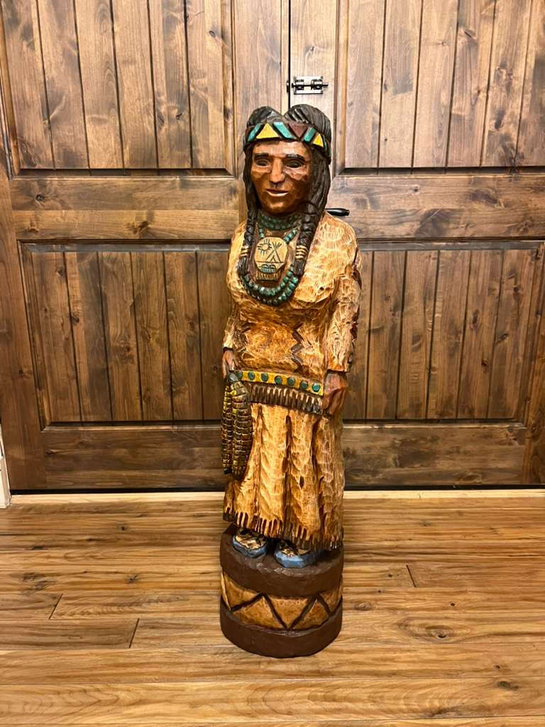 Vintage Ralph Gallagher 44" Corn Maiden Carved Wood Statue