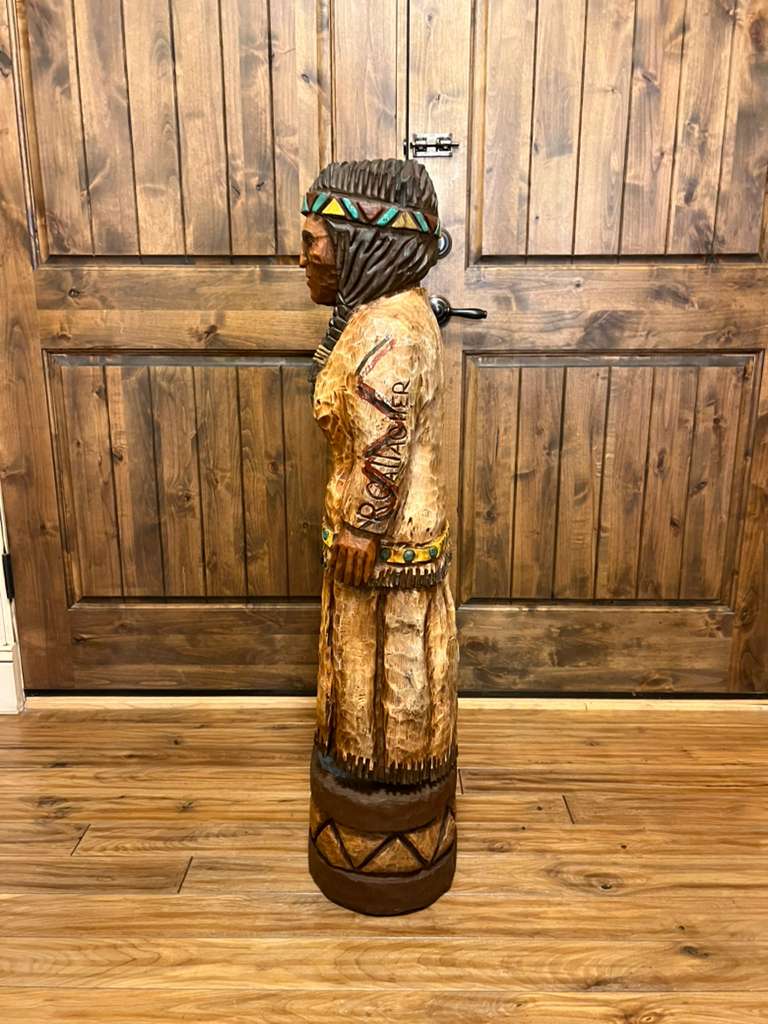 Vintage Ralph Gallagher 44" Corn Maiden Carved Wood Statue