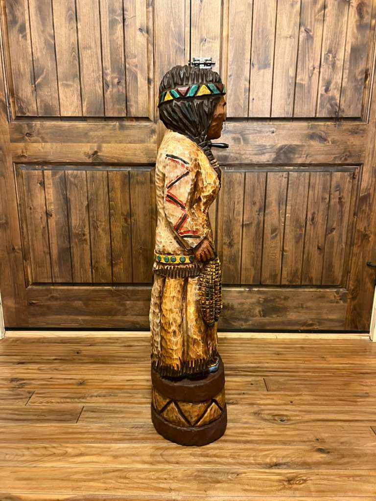 Vintage Ralph Gallagher 44" Corn Maiden Carved Wood Statue