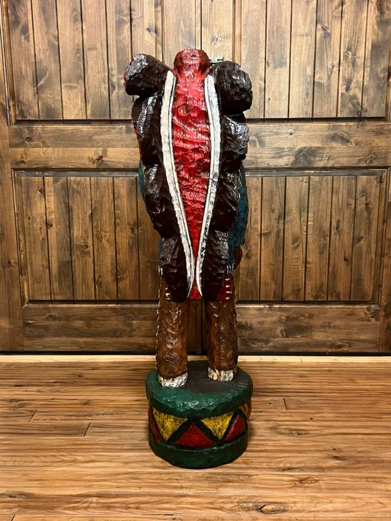 Vintage Ralph Gallagher 4' 1" Ft Cigar Store Indian Wood Carving