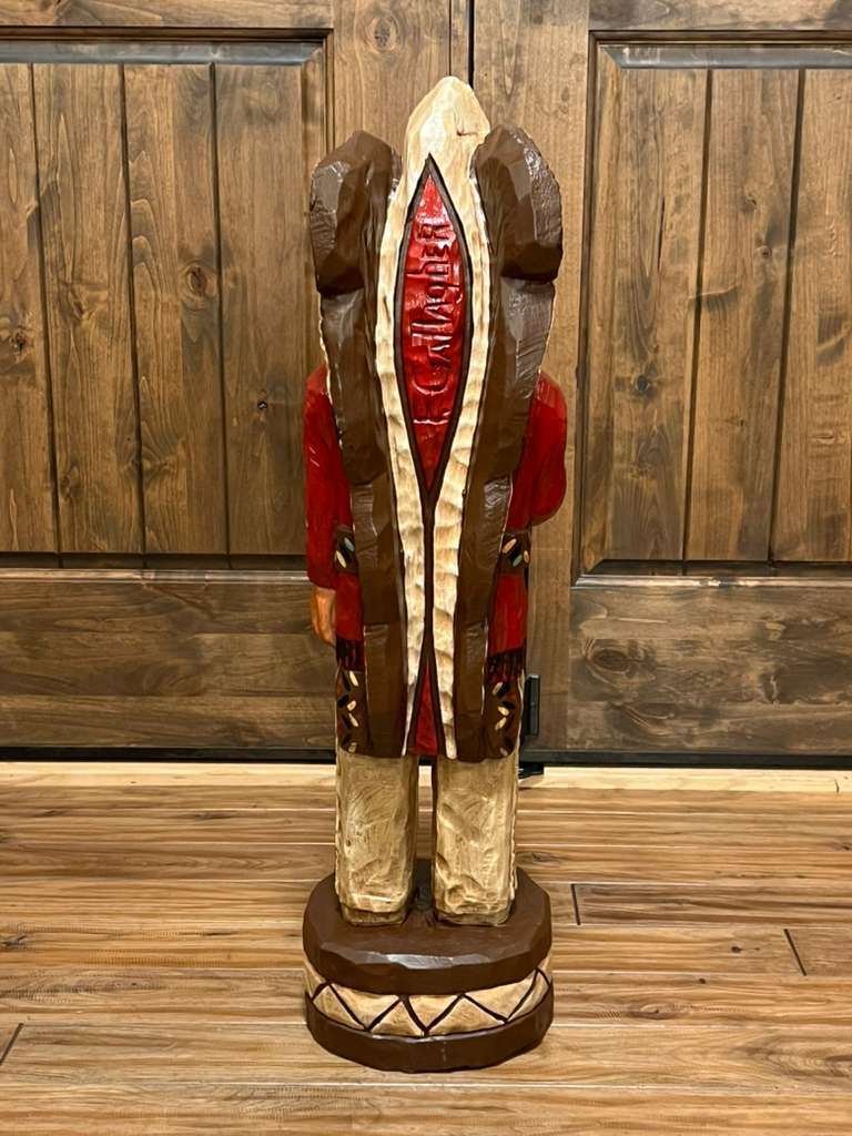 Frank Gallagher 32" Cigar Store Indian Wood Carving Statue