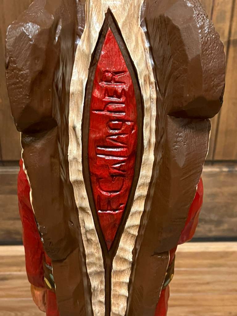 Frank Gallagher 32" Cigar Store Indian Wood Carving Statue