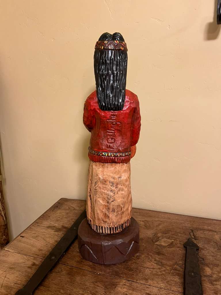 Vintage Frank Gallagher 27" Indian Maiden Carved Wooden Statue