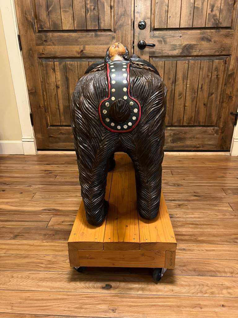 Black Forest Bear Carved Wooden Vintage Statue