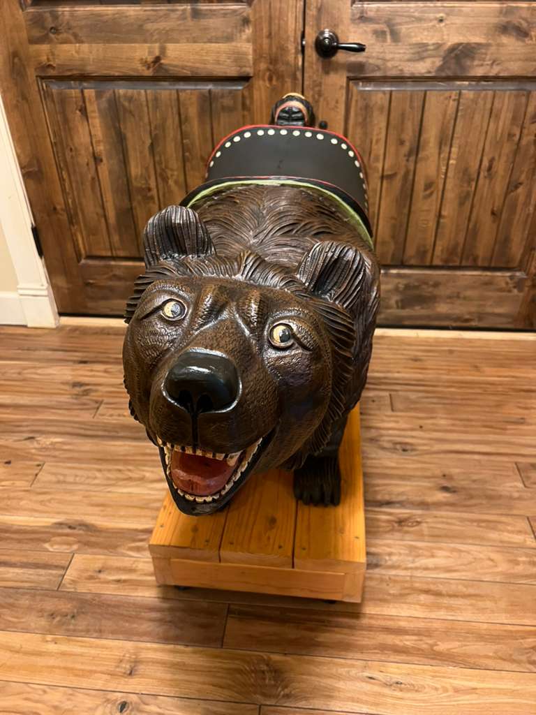 Black Forest Bear Carved Wooden Vintage Statue