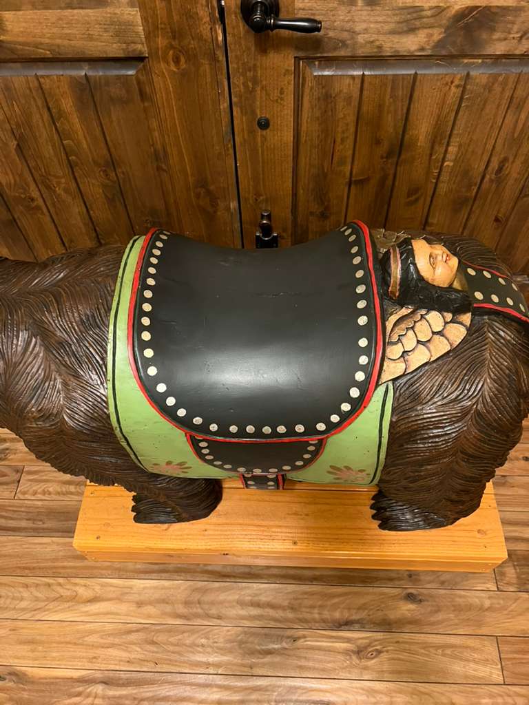 Black Forest Bear Carved Wooden Vintage Statue