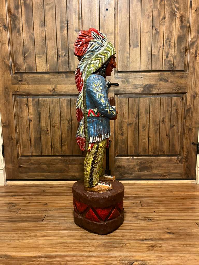 Vintage Ralph Gallagher 4 ft Cigar Store Indian
