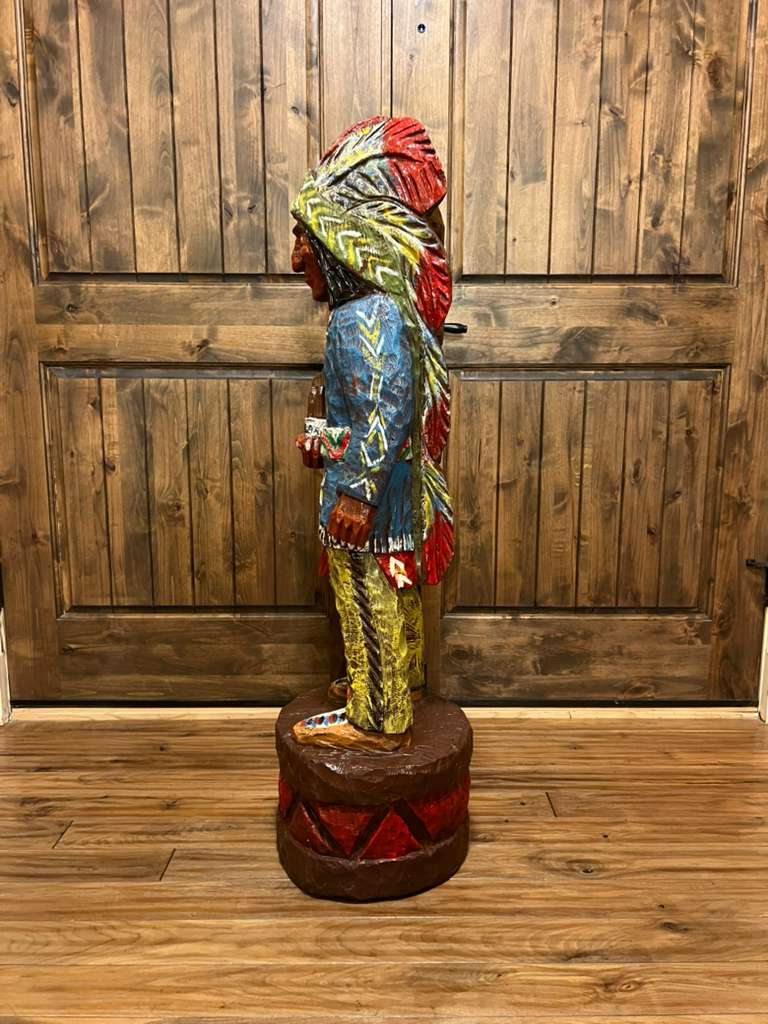 Vintage Ralph Gallagher 4 ft Cigar Store Indian