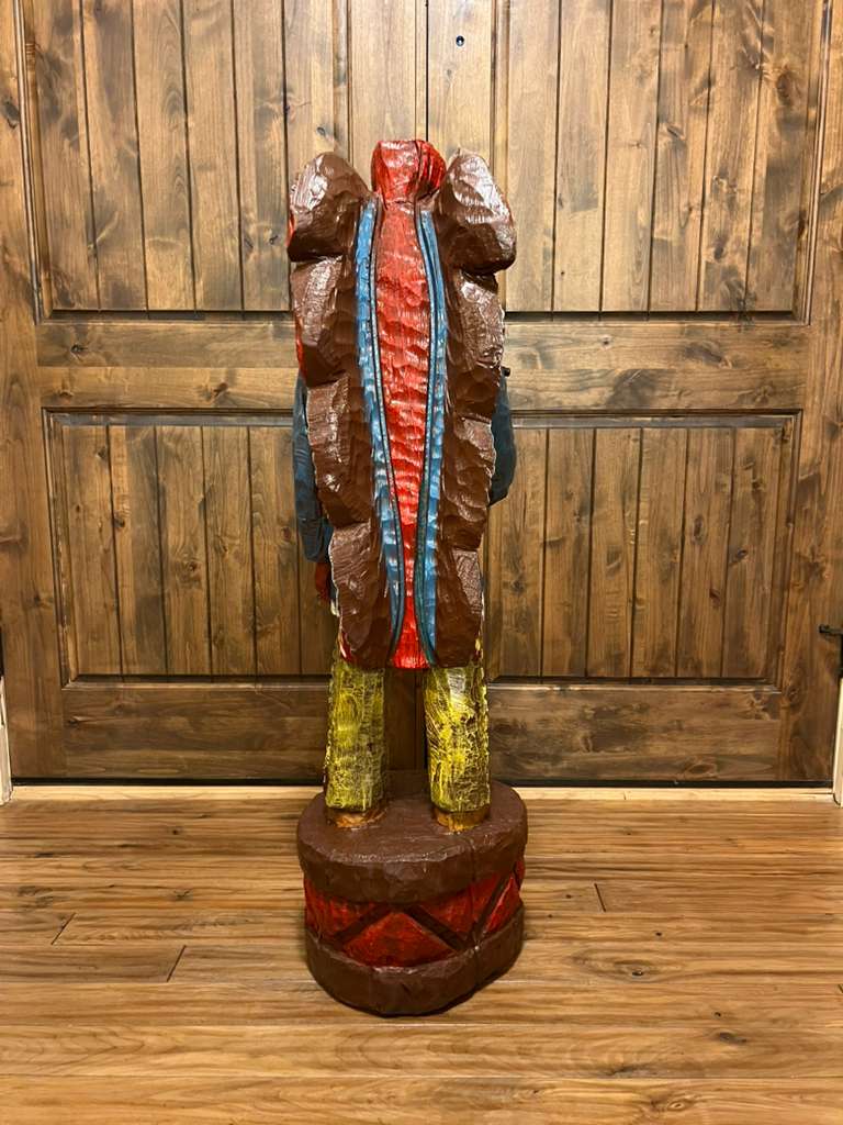 Vintage Ralph Gallagher 4 ft Cigar Store Indian