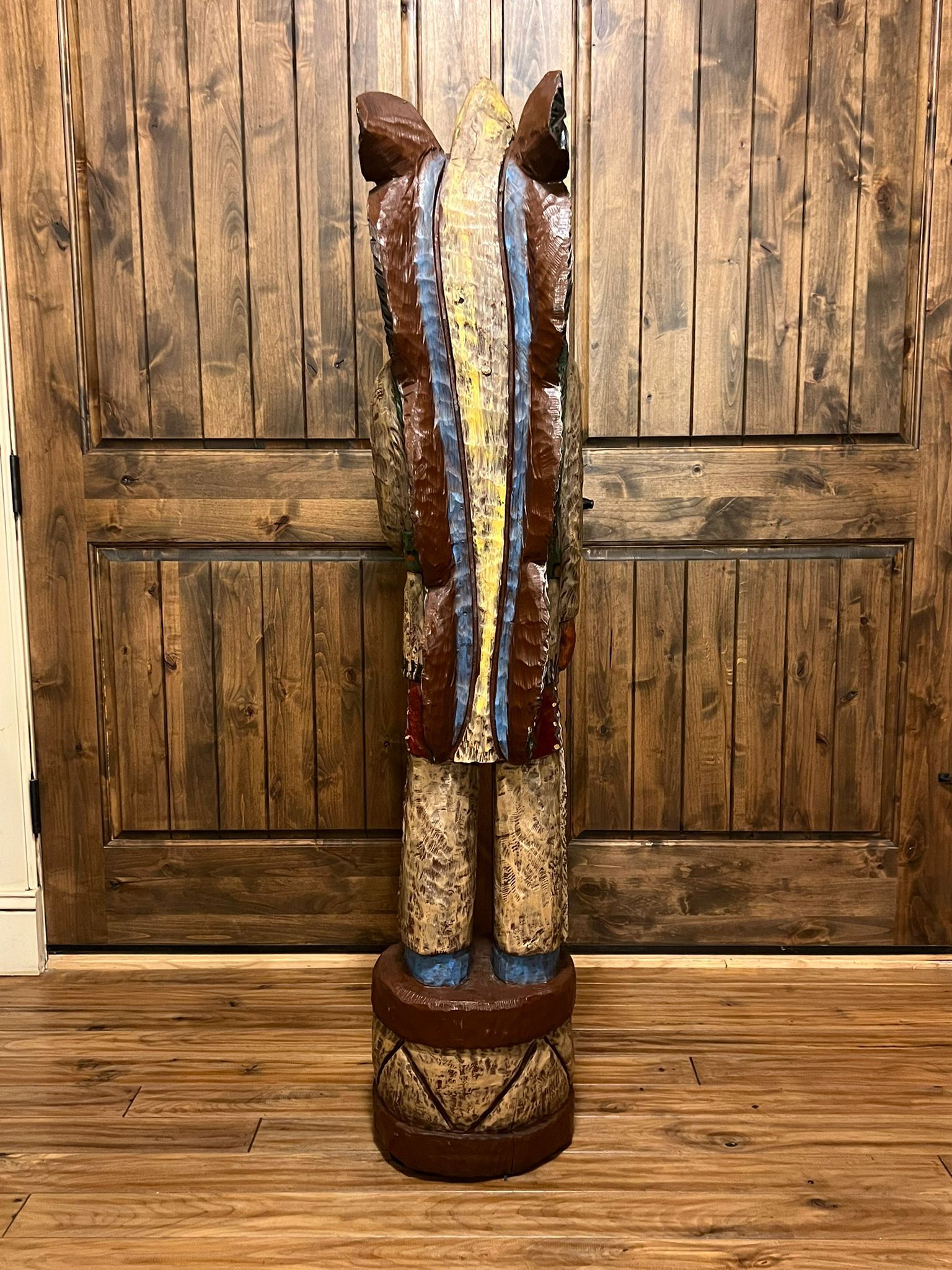 Vintage Ralph Gallagher 5 Ft Cigar Store Indian Carved Wooden Statue