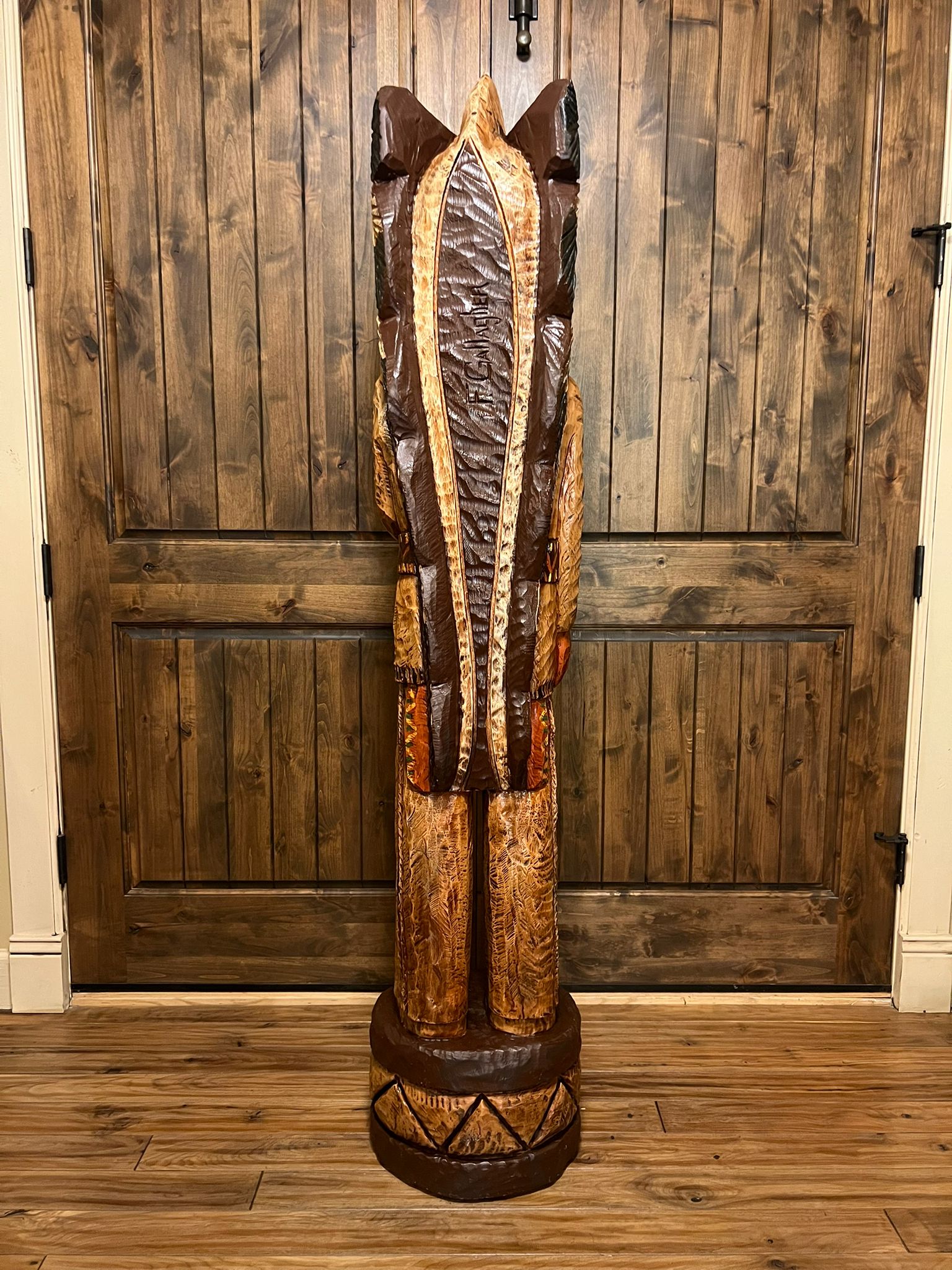 Vintage Frank Gallagher 6 Ft Cigar Store Indian Carved Wooden Statue