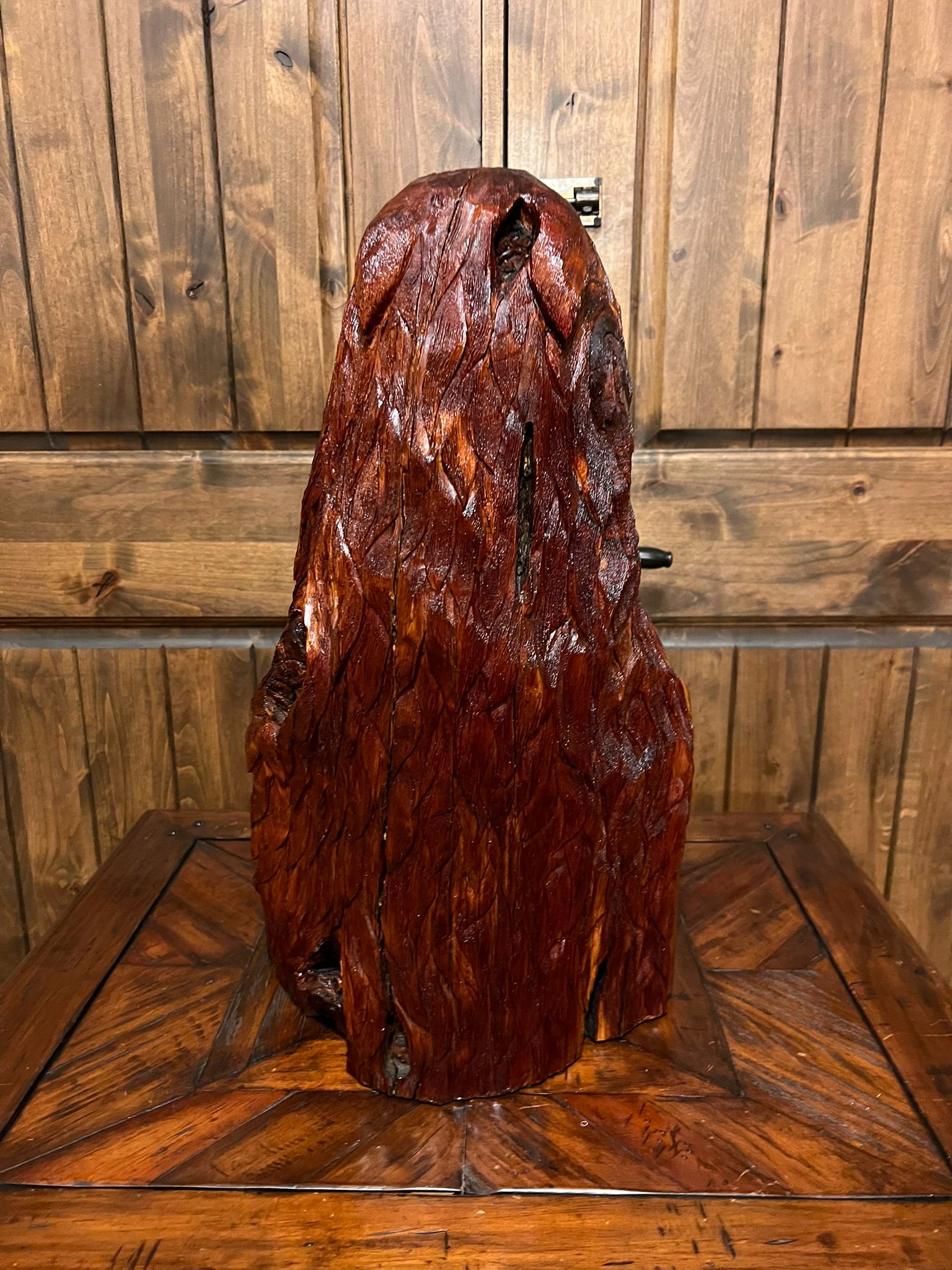 Medicine Man Indian Bust 22" Tall Wood Carving by Dean J Ross Native American