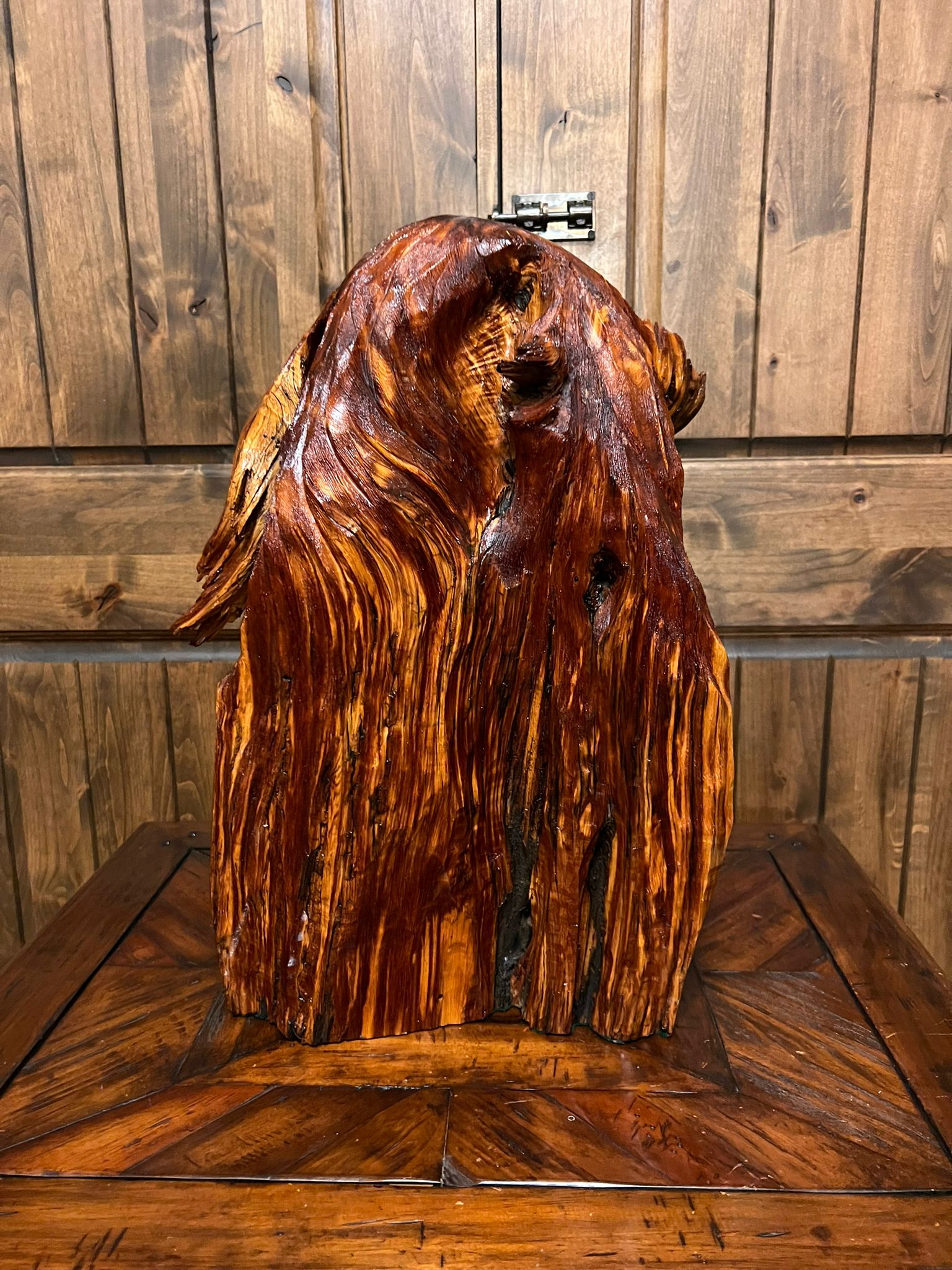 War Paint Indian Bust 20" Tall Wood Carving by Dean J Ross Native American