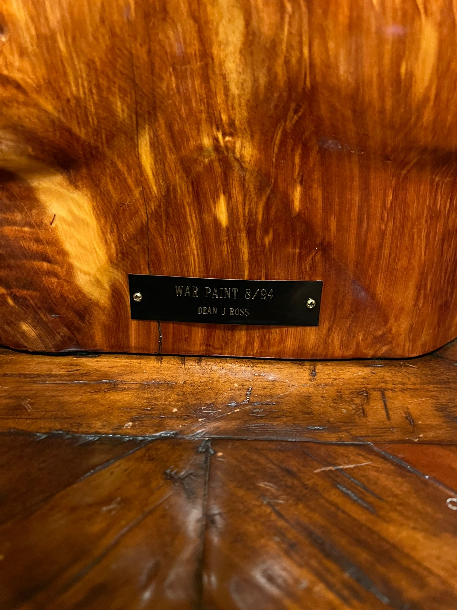 War Paint Indian Bust 20" Tall Wood Carving by Dean J Ross Native American