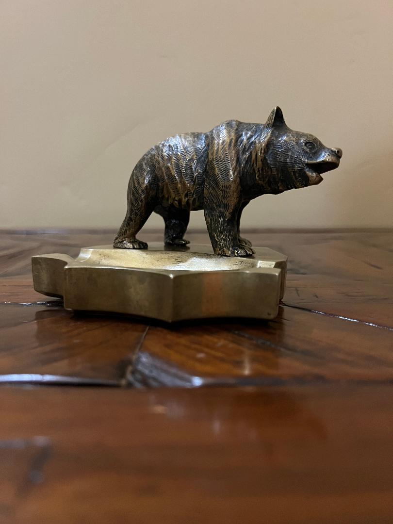 Vintage Bronze Bear Cigar Ashtray c. 1900s