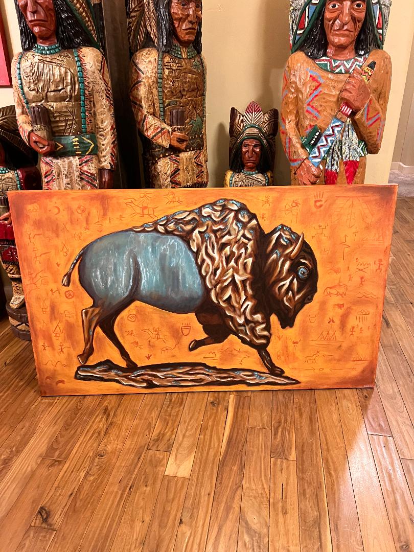 Bronze Bison 36" x 60" Oil on Canvas Painting by Julian Centofante
