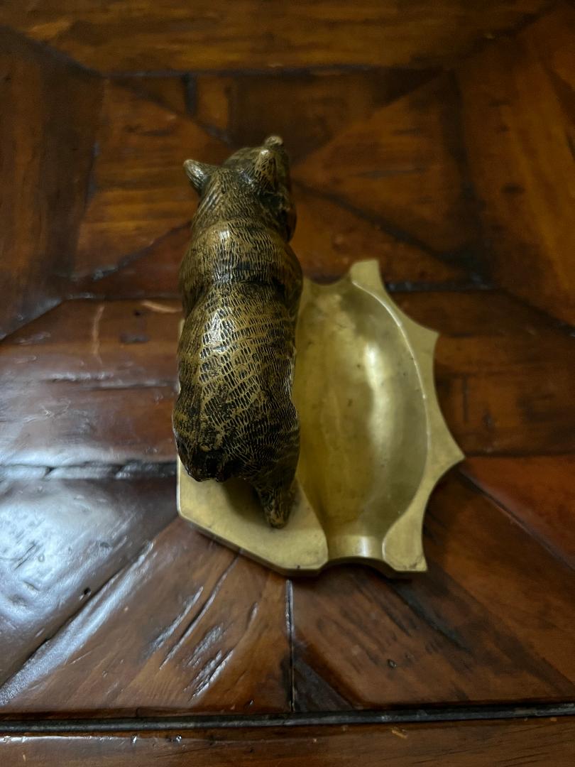 Vintage Bronze Bear Cigar Ashtray c. 1900s