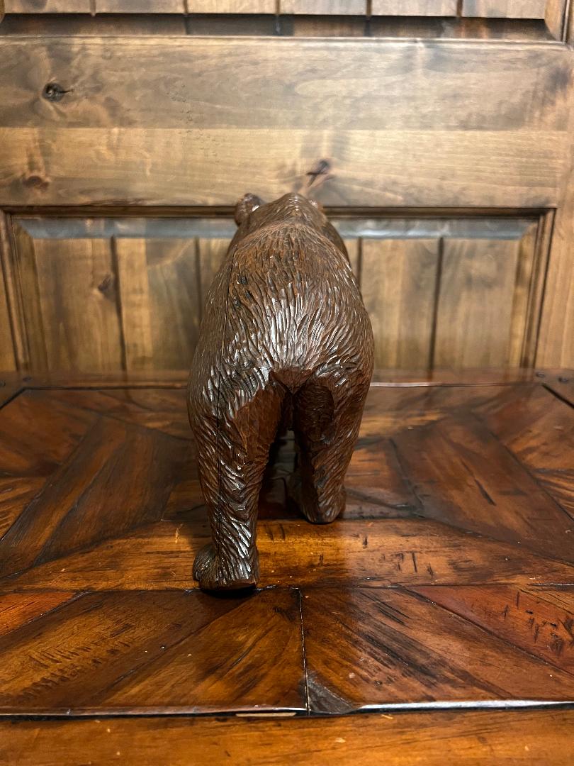 Carved Wood 19th Century Swiss Black Forest Bear Sculpture