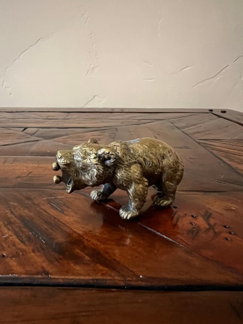 Vintage Austrian Bronze Bear Cigar Cutter c. 1900s