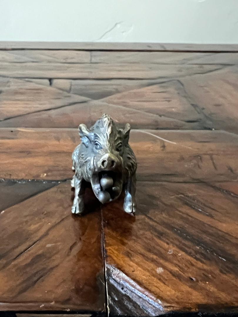 Vintage Austrian Bronze Wild Boar Cigar Cutter c. 1900s