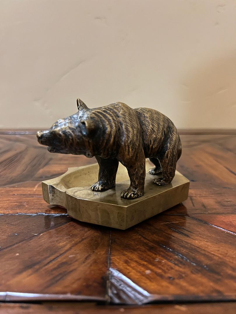 Vintage Bronze Bear Cigar Ashtray c. 1900s