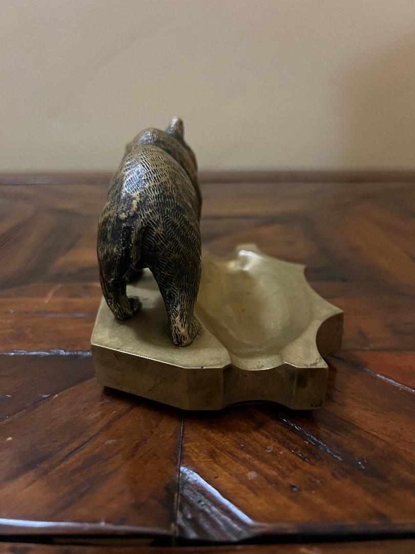 Vintage Bronze Bear Cigar Ashtray c. 1900s