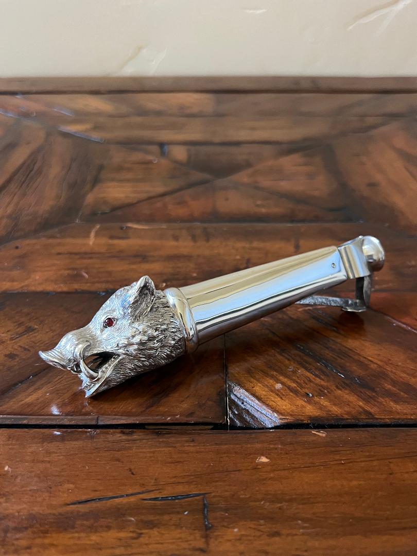 Rare Antique Novelty Sterling Silver Cigar Cutter - 1899 London England