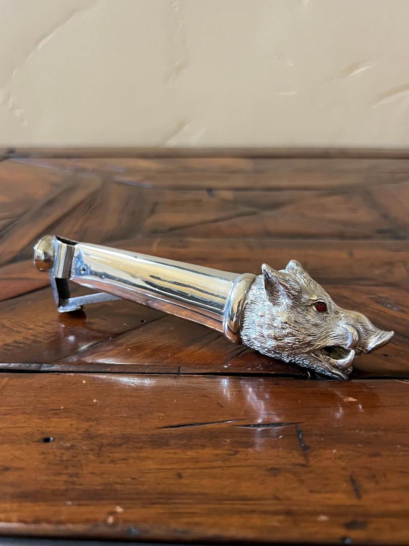 Rare Antique Novelty Sterling Silver Cigar Cutter - 1899 London England