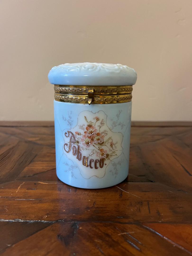 Antique Victorian C.F. Monroe Wavecrest Pipe Tobacco Humidor Jar 19th Century