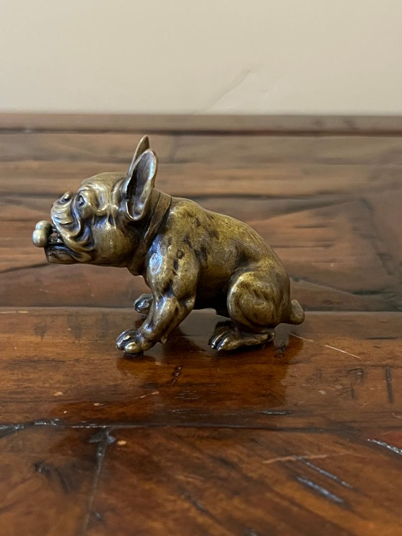 Vintage Austrian Bronze French Bulldog Cigar Cutter c. 1900s