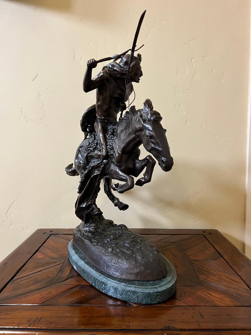 Cheyenne Bronze Sculpture By Artist Frederic Remington