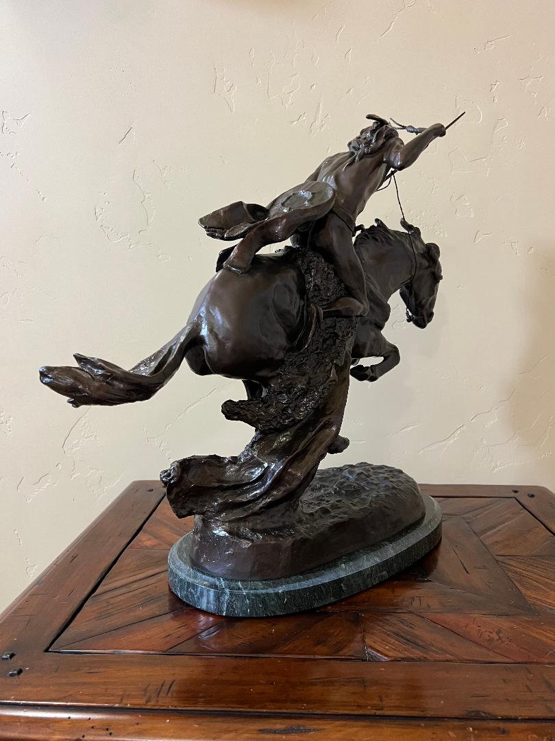 Cheyenne Bronze Sculpture By Artist Frederic Remington