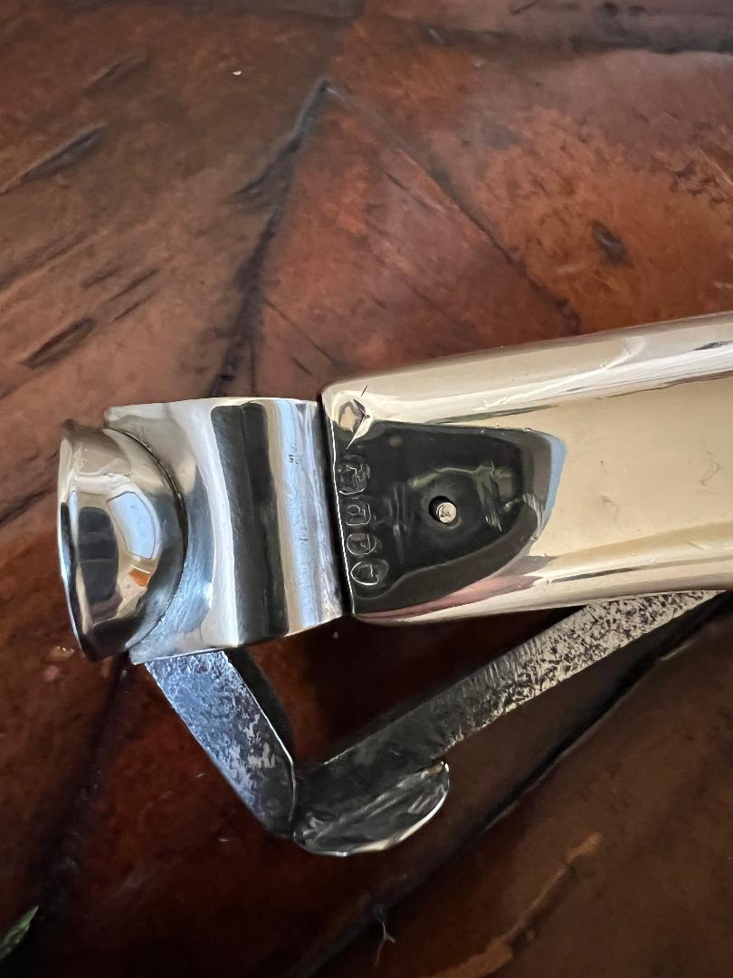 Rare Antique Novelty Sterling Silver Cigar Cutter - 1899 London England