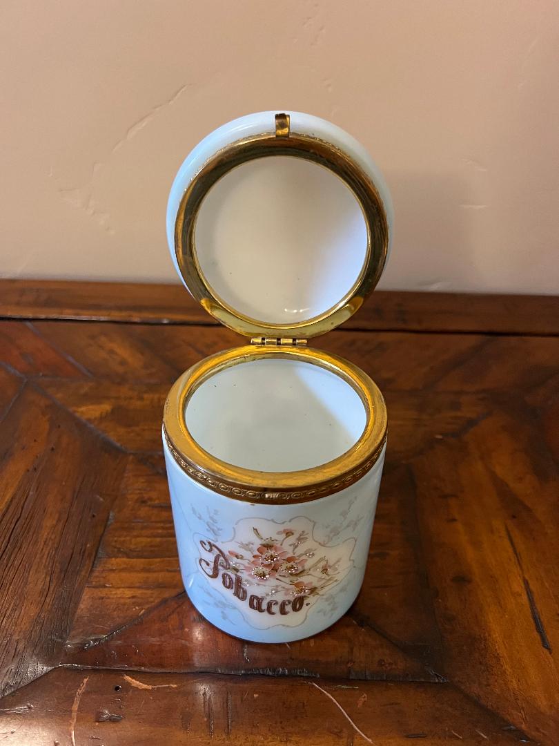 Antique Victorian C.F. Monroe Wavecrest Pipe Tobacco Humidor Jar 19th Century