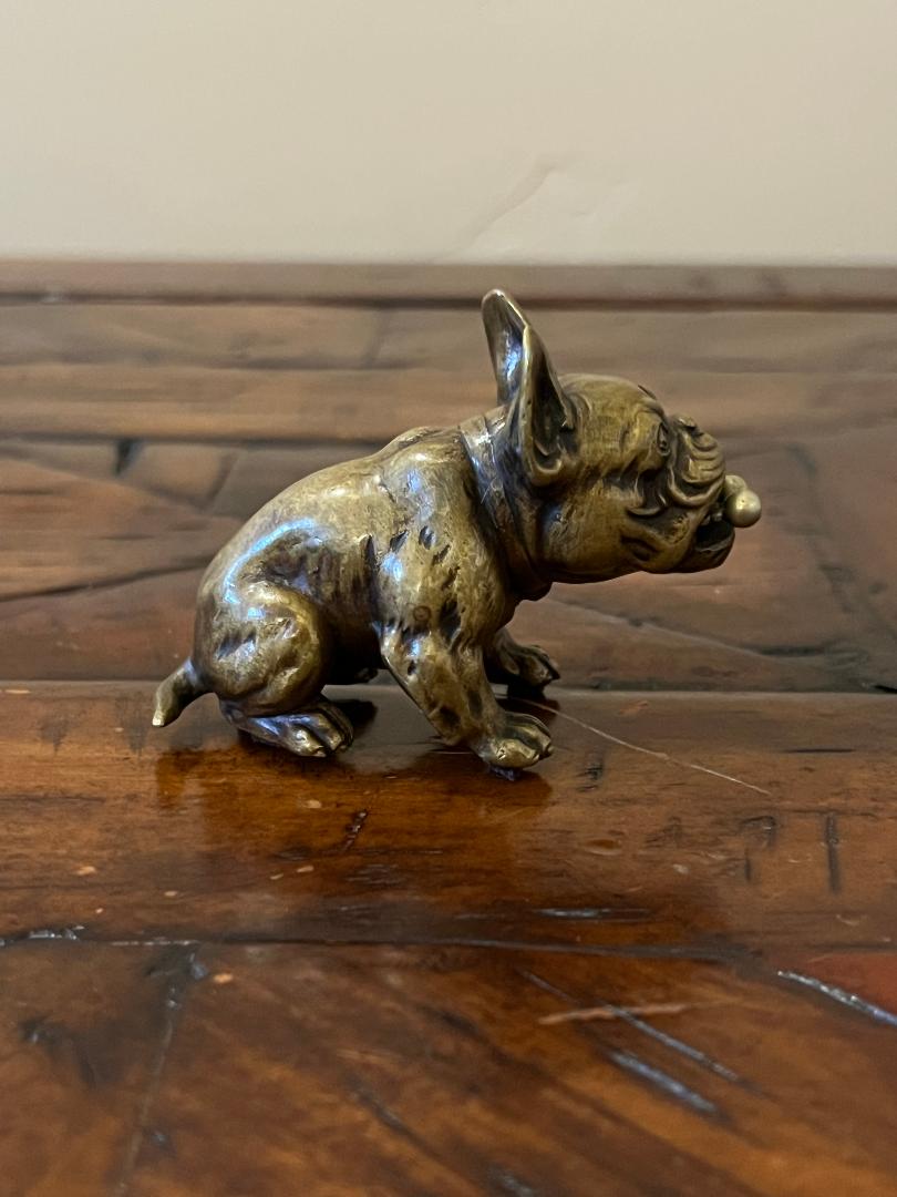Vintage Austrian Bronze French Bulldog Cigar Cutter c. 1900s