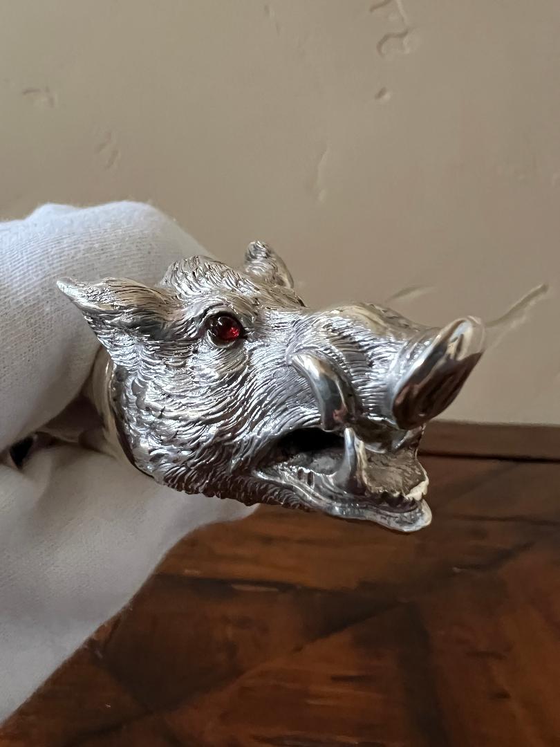 Rare Antique Novelty Sterling Silver Cigar Cutter - 1899 London England