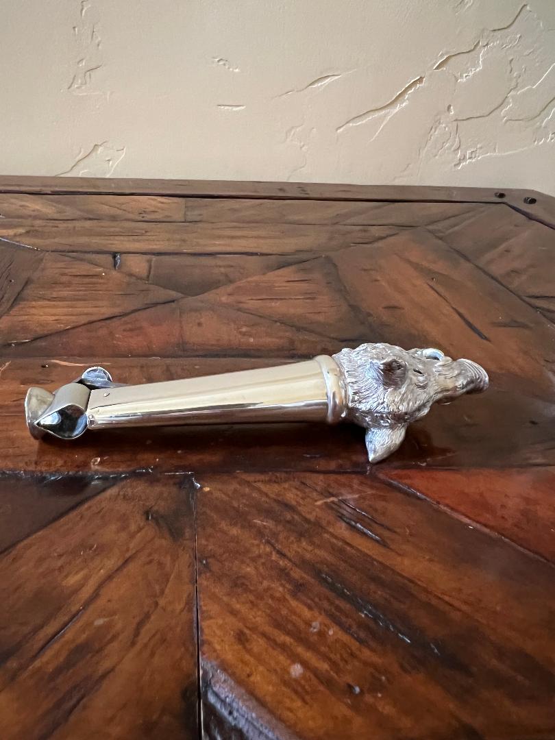 Rare Antique Novelty Sterling Silver Cigar Cutter - 1899 London England