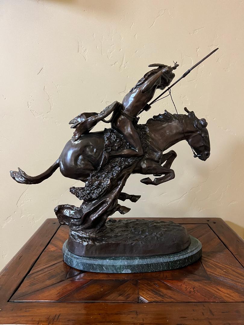 Cheyenne Bronze Sculpture By Artist Frederic Remington