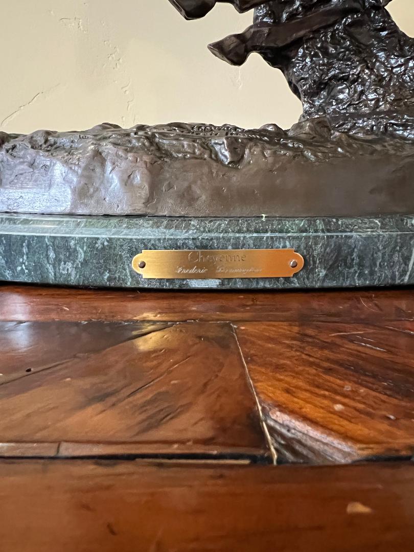 Cheyenne Bronze Sculpture By Artist Frederic Remington